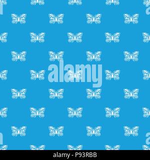 Butterfly with abstract patterning on wings pattern vector seamless blue Stock Vector