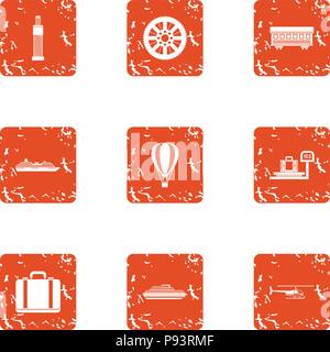 Pickup icons set, grunge style Stock Vector