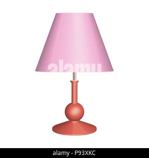 Wood table lamp. Vector 3D effect Stock Vector