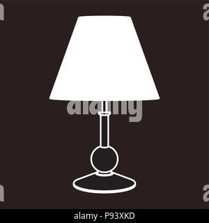Wood table lamp on dark backgrounds. Vector flat Stock Vector