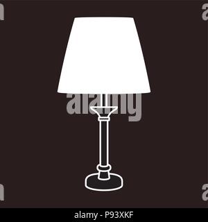 Wood table lamp on dark backgrounds. Vector illustration Stock Vector