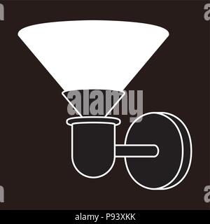 Wood wall lamp on dark backgrounds. Vector illustration Stock Vector