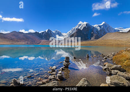 Gurudongmar Lake, North Sikkim Himalaya. India Stock Photo