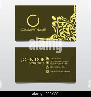 Business Card Template Double Sided Stock Vector