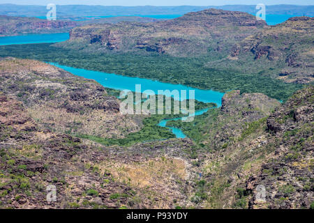 Aerial view of the Mitchell Plateau in the dry season, Western Australia Stock Photo