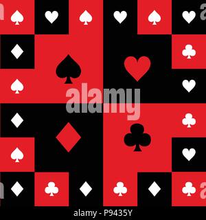 Card Suits Red Black White Chess Board Background Vector Illustration Stock Vector