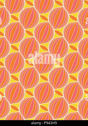 Seamless vector abstract watermelon geometric colorful modern pattern. Orange, yellow and red colors. Stock Vector