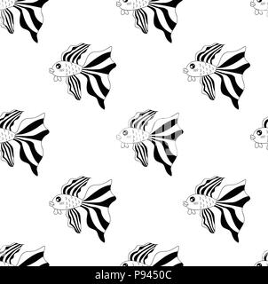 Siamese Fighting Fish on White Background. Vector Illustration. Stock Vector