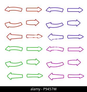 Colorful Arrows Isolated on White Background Stock Vector
