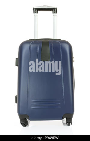 Modern and big travel suitcase isolated on a white background in close-up Stock Photo