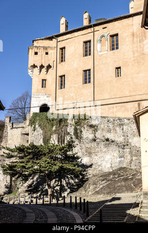 The castle of Susa in Valsusa valley Stock Photo