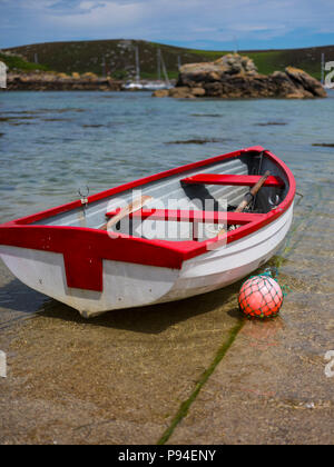A small row boat, Isles of Scilly. Stock Photo