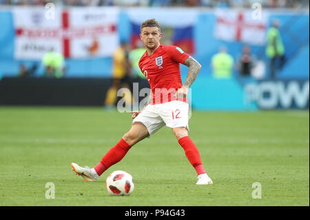 England's Kieran Trippier during the FIFA World Cup third place play-off match at Saint Petersburg Stadium. PRESS ASSOCIATION Photo. Picture date: Saturday July 14, 2018. See PA story WORLDCUP Belgium. Photo credit should read: Owen Humphreys/PA Wire. RESTRICTIONS: Editorial use only. No commercial use. No use with any unofficial 3rd party logos. No manipulation of images. No video emulation. Stock Photo