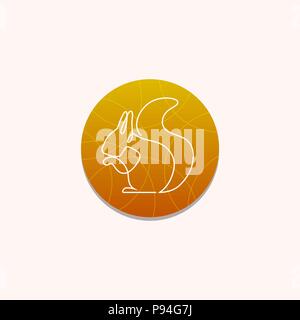 One line squirrel logo Stock Vector