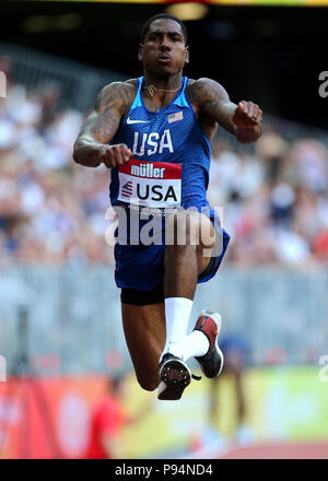 Donald Scott in the triple jump in the heptathlon at the Doha 2019 ...