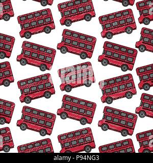 london double decker bus transport background Stock Vector