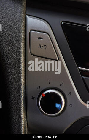 Air conditioning control button close-up in modern car Stock Photo