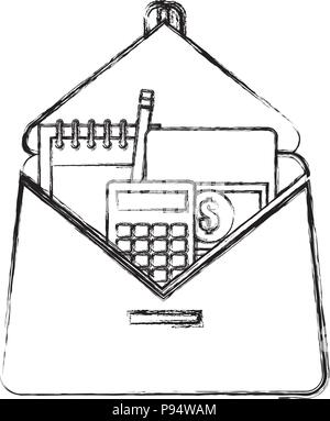 portfolio with school supplies Stock Vector