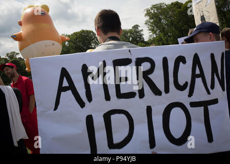 Edinburgh, Scotland, 14 July 2018. Carnival of Resistance anti-Trump rally, coinciding with the visit of President Donald Trump to Scotland on a golfing weekend, in Edinburgh, Scotland, on 14 July 2018. Credit: jeremy sutton-hibbert/Alamy Live News Stock Photo