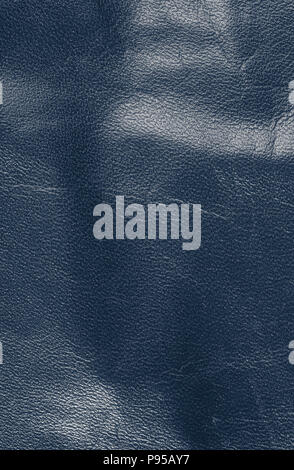 Blue leather texture.  Vertical, close up Stock Photo