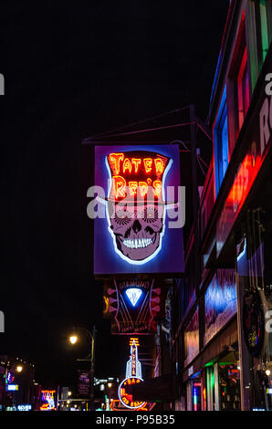 Tater Red's neon sign at night Stock Photo