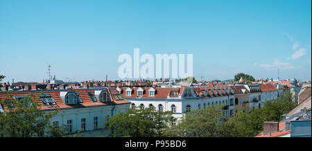 Panoramic view over Berlin City skyline - rooftops above Berlin Stock Photo