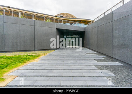 Public entrance to the new Macallan whisky distillery and visitor centre on The Macallan Estate near Aberlour in Speyside Scotland UK Stock Photo