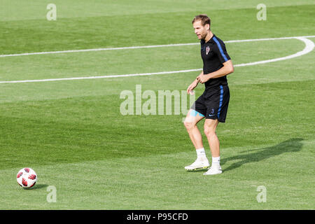 Moscow, Russia. 14th July, 2018. The training of the French team in field 8 of Luzhniki stadium complex. France face Croatia tomorrow for the final of the 2018 World Cup at Luzhniki Stadium in Moscow, Russia Credit: Thiago Bernardes/Pacific Press/Alamy Live News Stock Photo