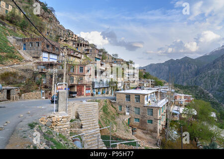 Howraman, Kurdistan Province, Iran - April 4, 2018: View on Howraman village or Uraman Takht in Zagros Mountain Stock Photo