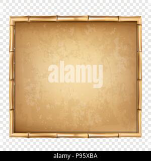 Bamboo menu. Chinese square canvas for beach vector illustration