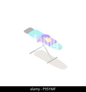 Low poly isometric ironing board. Realistic icon. Isolated laundry object. Stock Vector