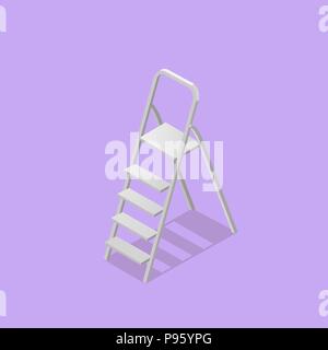 Low poly isometric ladder. Realistic icon. House repair Stock Vector