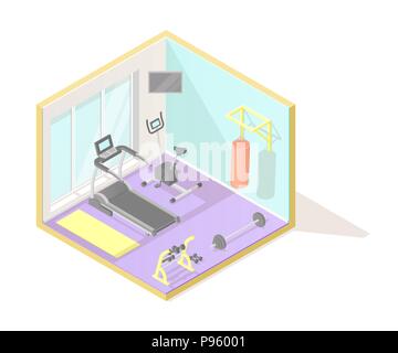 Vector isometric low poly gym locker room icon Stock Vector Image & Art ...