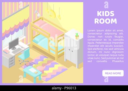 Vector isometric low poly baby room icon Stock Vector Image & Art - Alamy