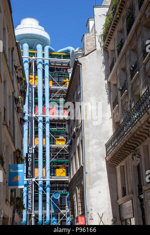 Pompidou Centre Viewed from Rue Simon le Franc in Paris, France Stock Photo
