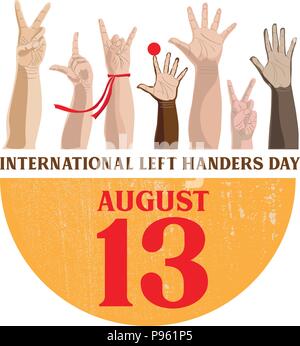 International Left-handers Day. Stock Vector
