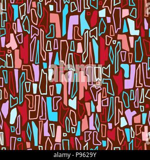 vector colorful seamless pattern with abstract geometric shapes Stock Vector