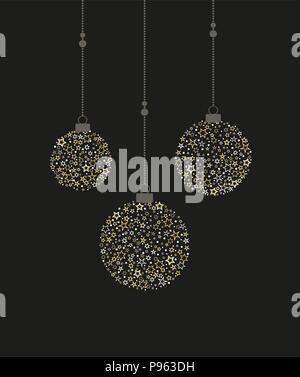 Vector illustration of a Christmas balls decoration made from stars. Happy Christmas greeting card Stock Vector