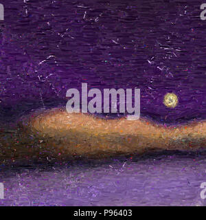 Abstract painting. Purple colors. Stock Photo