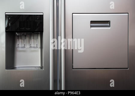 Refrigerator Ice and Water Dispenser modern front design Stock Photo