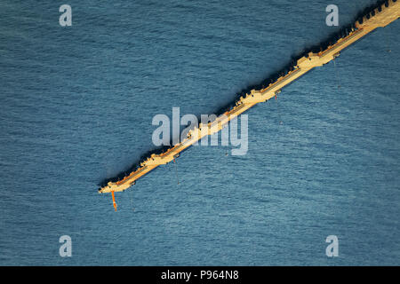 upside down shot of the large pier from the top view Stock Photo