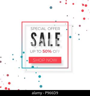 Sale advertisement banner. Special offer Sale geometrical poster. Vector illustration isolated on white background Stock Vector