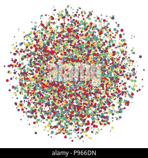 Colorful round confetti explosion. Vector illustration isolated on white background Stock Vector