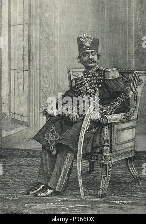 Naser al-Din Shah Qajar, Shah of Persia,  also known as Nassereddin Shah Qajar, was the King of Persia from 5 September 1848 to 1 May 1896 when he was assassinated Stock Photo