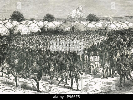 Hostile demonstration, against Sir Samuel White Baker, Masindi, Uganda, 1873 Stock Photo