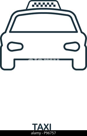Taxi icon. Outline style icon design. UI. Illustration of taxi icon. Pictogram isolated on white. Ready to use in web design, apps, software, print, b Stock Vector