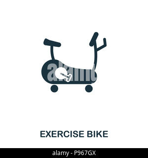 Exercise Bike icon. Premium style icon design. UI. Illustration of exercise bike icon. Pictogram isolated on white. Ready to use in web design, apps,  Stock Photo
