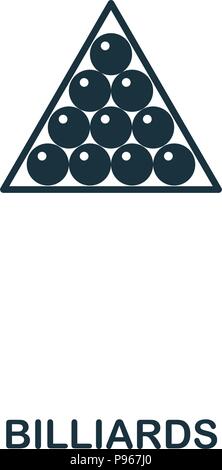Billiards icon. Premium style icon design. UI. Illustration of billiards icon. Pictogram isolated on white. Ready to use in web design, apps, software Stock Vector