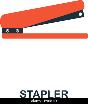 Stapler flat icon. Premium style flat icon design. UI. Illustration of stapler flat icon. Pictogram isolated on white. Ready to use in web design, app Stock Vector