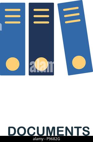 Documents flat icon. Premium style flat icon design. UI. Illustration of documents flat icon. Pictogram isolated on white. Ready to use in web design, Stock Vector